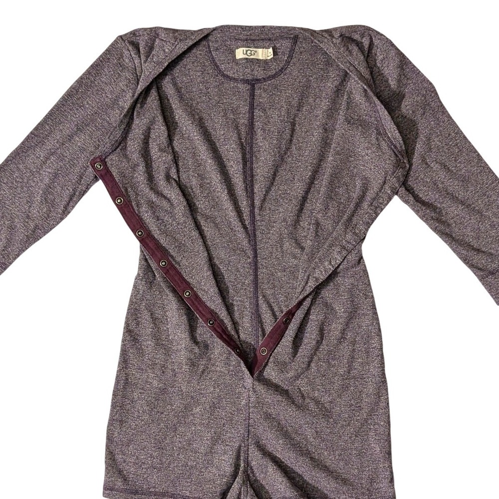 UGG Heidi Lounge Romper Nightshade Heather Purple Snap Up 100% Cotton Pajamas M - Picture 5 of 12